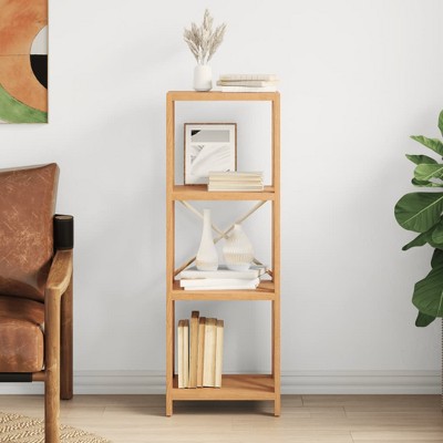 vidaXL 4-Tier Shelf 15.7 in.x11.8 in.x44.1 in. Solid Wood Oak
