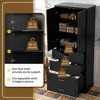 ORRD 72.2'' Tall Bathroom Cabinet with 3 Partitioned Drawers, Adjustable Shelf, Soft-Close Doors, MDF Body & Steel Handles, Freestanding Design - 2 of 4