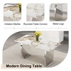 NicBex 63 Inch Rectangle Dining Table with Patterned Tabletop and Gold/Silver Legs for 6 to 8,Living Meeting Room - 4 of 4