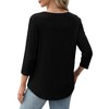 3/4 Length Sleeve Tops for Women Crewneck Casual Blouses Pleated Tunic Top Loose Fit Shirts 2025 - 4 of 4