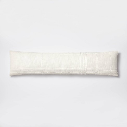 White textured lumbar pillow sale