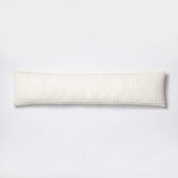 Bed Lumbar Texture Tonal Plaid Decorative Throw Pillow Off White - Threshold™ designed with Studio McGee