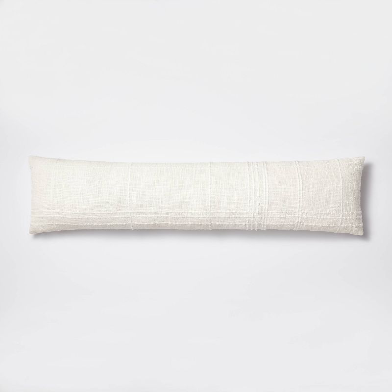 Bed Lumbar Texture Tonal Plaid Decorative Throw Pillow Off White - Threshold&#8482; designed with Studio McGee, 1 of 6