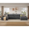 Dyonery Oversized 160" Modular Sectional Sofa, Comfy 6-Seat U-Shaped Cloud Couch Set with 2 Pillows & 2 Movable Ottomans, Chenille - 2 of 4