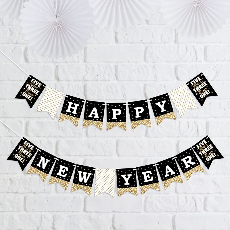 Big Dot of Happiness Hello New Year - NYE Party Mini Pennant Banner - Happy New Year, 1 of 8
