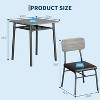 3-Piece Dining Set for 2 with Storage Rack – Metal Frame Square Table & Upholstered Chairs, Space-Saving Apartment Kitchen Set - 2 of 4