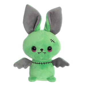 Aurora Small Zed Zombie Bat Halloween Spooky Stuffed Animal Green 7" - 1 of 4