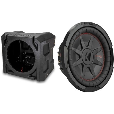 SSV Works US-10U Universal 10" Subwoofer Enclosure with 48CWRT104 10" Shallow Mount Subwoofers 4-OHM DVC 400 Watt RMS