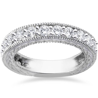 Pompeii3 1 5/8ct Diamond Wedding Ring Vintage 14K White Gold