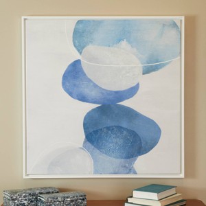 Canvas Abstract Overlapping Circle Framed Wall Art with White Frame Blue - The Novogratz - 1 of 4