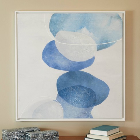 Acrylic Paint Canvas Showcasing A Mesmerizing Abstract Texture In Blue And  White Paints Backgrounds