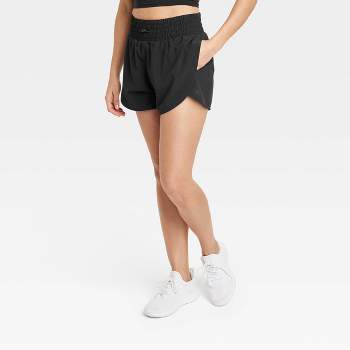 90 Degree By Reflex Womens Lux 2-in-1 Running Shorts with Drawstring -  Black - Small