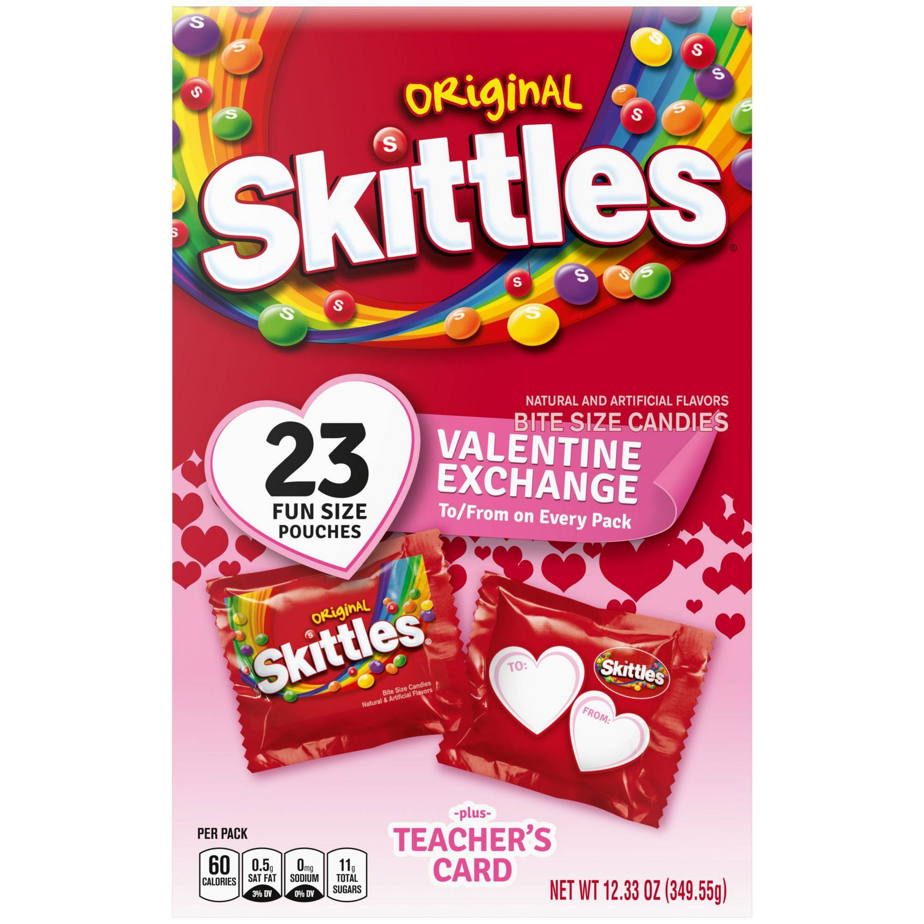 Skittles Original Fun Size Valentine's Exchange Chewy Candy - 12.33oz/23ct