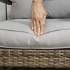 Resenkos 3-Piece Rattan Patio Bistro Furniture Set, Soft Cushions and Rocking Function, - 4 of 4