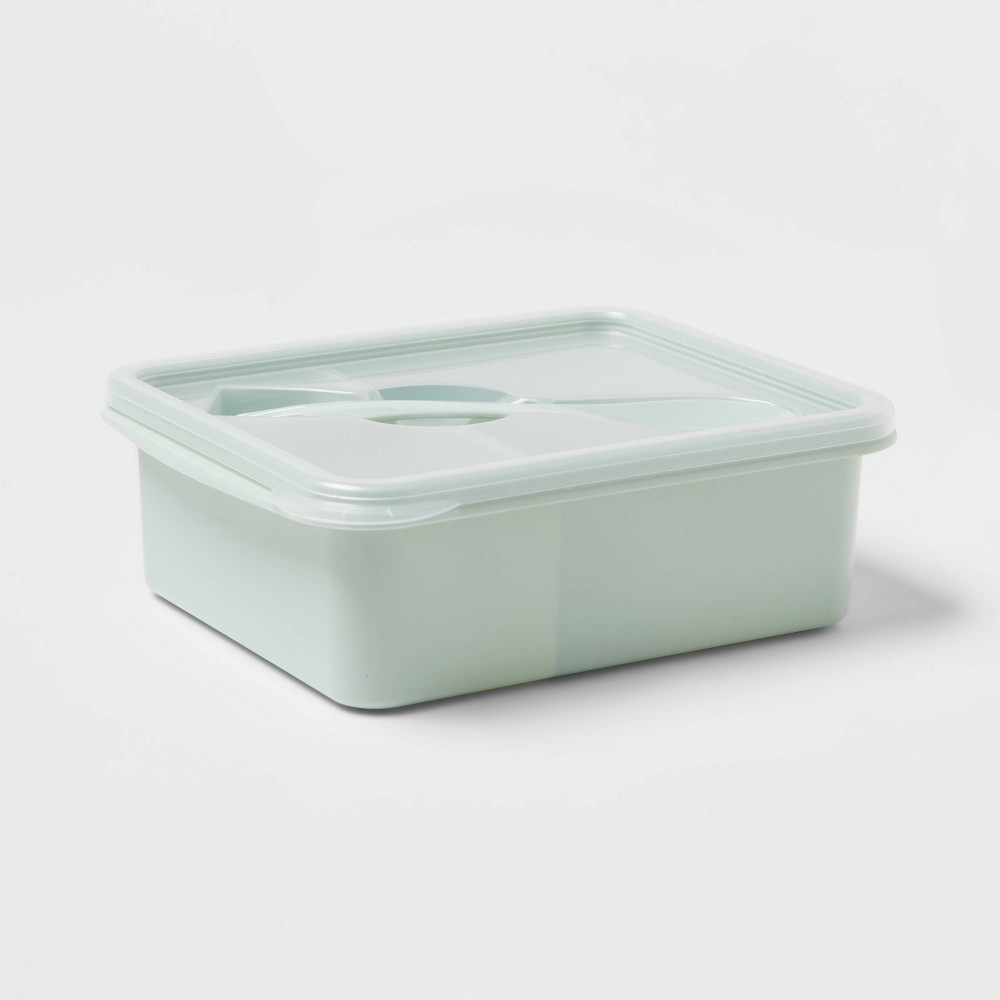 40oz 3pc Plastic Bento Box with Utensil Mint - Room Essentials™