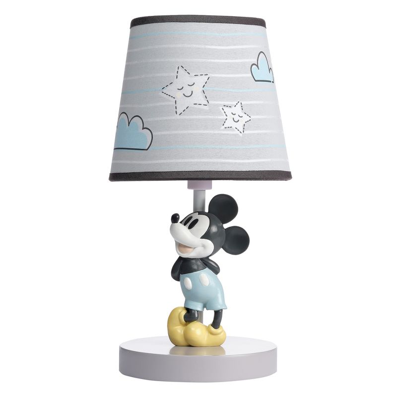 Lambs & Ivy Disney Baby Moonlight Mickey Mouse Lamp with Shade & Bulb - Gray, 1 of 6