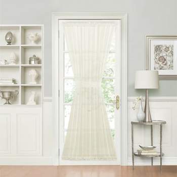 Kate Aurora Luxurious Batiste Sheer French Door Curtain Panel With Tieback