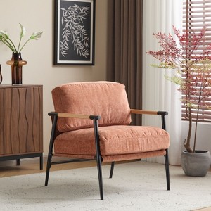 CAVINAS Modern Accent Chair with Plush Cushion,Sturdy Metal Frame,Plush Armchair for Living Room,Bedroom,Office Seating - 1 of 4