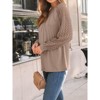 Womens Lace Long Sleeve Fall Shirts Casual Tops Crew Neck Business Fashion Outfits Clothes Knitted Blouses - 3 of 4