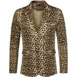 Lars Amadeus Men's Vintage Leopard Print Luxury Notched Lapel Slim Fit Fashion Stylish Jacket Blazer