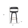 HomeRoots 26" Black Faux Leather Swivel Counter Height Bar Chair - 3 of 4