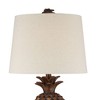 Regency Hill Paget 23 3/4" High Pineapple Small Coastal Tropical Accent Table Lamps Set of 2 Brown Living Room Bedroom Bedside Oatmeal Shade - 3 of 4