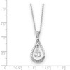 Black Bow Jewelry Rhodium Sterling Silver April CZ Birthstone Never Forget Necklace - 2 of 4