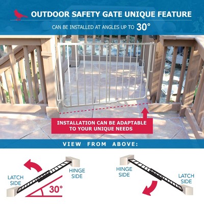 White Metal Outdoor Stairway Safety Gate