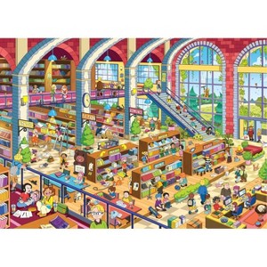 Brain Tree - Grand Library 1000 Pieces Jigsaw Puzzle - Random Cut - 27.5"lx19.5"w - 1 of 1