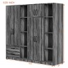 6 Door Wooden Storage Wardrobe With Shelves And 2 Drawers, 70'' Tall Clothing Storages, Modern Armoires & Wardrobe Closets-Cuddlewood - 4 of 4
