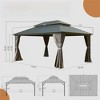 VisioGear Canopies and Gazebos, Gazebo with Double Roof Canopy, Gazebo Pavilion for Patio and Backyard, Gray, 192"*144"*120.12" - 2 of 4