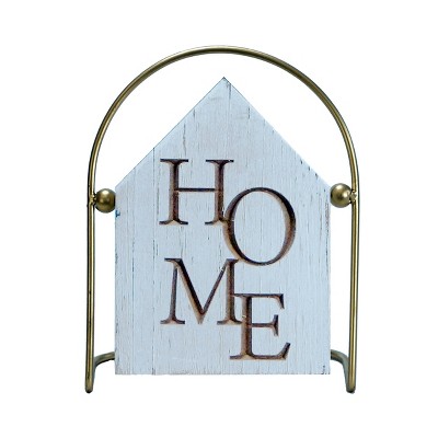 VIP Wood 8.27 in. White Home Table Top Sign