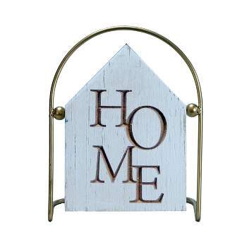 VIP Wood 8.27 in. White Home Table Top Sign