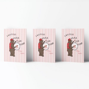 Valentine's Day Friendship Greeting Card Pack Sets, 'Sweet VA LEN TINE Bear Song' (3 ct) by Ramus & Co - 1 of 4