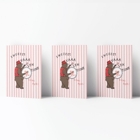 Valentine's Day Friendship Greeting Card Pack Sets, 'Sweet VA LEN TINE Bear Song' (3 ct) by Ramus & Co - image 1 of 4