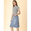 INSPIRE CHIC Women's Casual High Waist Back Slit Short Denim Skirts - 4 of 4