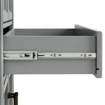 Distressed Gray 2-Piece Traditional Pantry Set with Metal Hardware