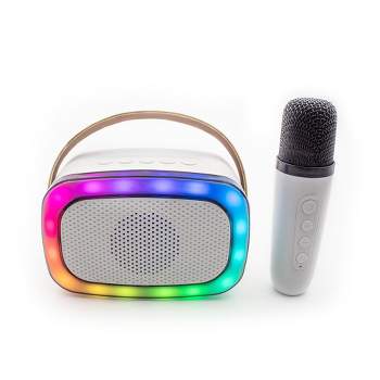 Link Portable Karaoke Bluetooth Speaker and Wireless Microphone with LED Light - Makes A Great Gift
