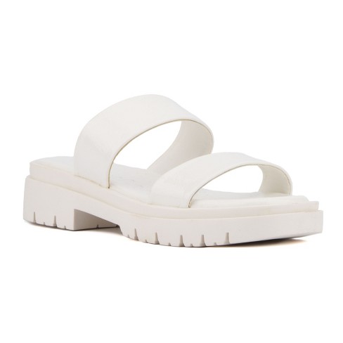 Olivia Miller Women's Tempting Platform Sandal - White, 7 : Target