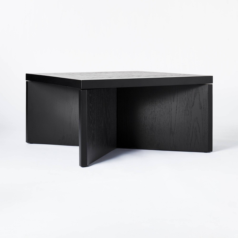 Photos - Coffee Table River Heights Square Wooden  Black - Threshold™ designed with