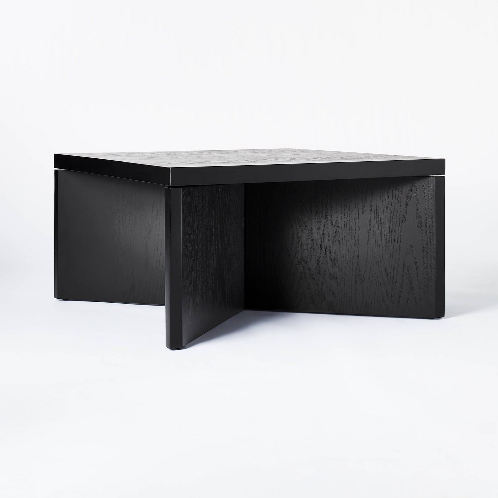 River Heights Square Wooden Coffee Table Black Threshold Designed With Studio Mcgee