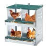 4 Compartment Roll Away Chicken Nesting Box,Galvanized Steel Egg Laying Box for Hens,Wall Mount–LAOTIES - 3 of 4
