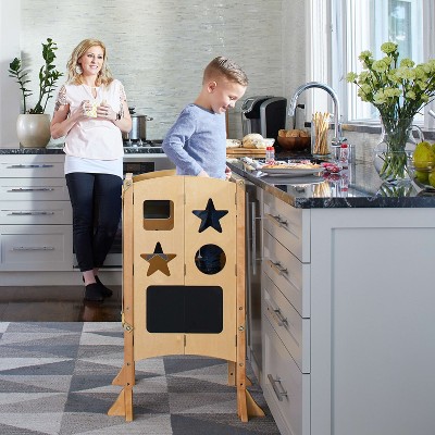 Retro Wooden Cabinet With 14 Different Drawers Side Cabinet & Chalkboard  Tall Wooden Cabinet Metal Name Plates Raw Wood Finish 