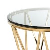 Delsy Glass Top End Table - FOX9066A - Gold - Safavieh Couture - 3 of 4