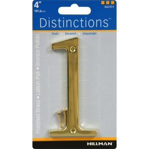 Hillman Distinctions 4 in. Gold Zinc Die-Cast Screw-On Number 1 1 pc (Case of 3) - 1 of 1