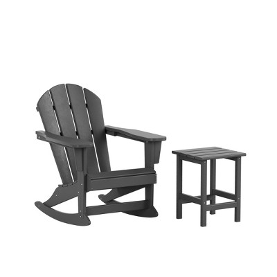 WestinTrends 2-Piece Set Outdoor Adirondack Rocking Chair with Side Table