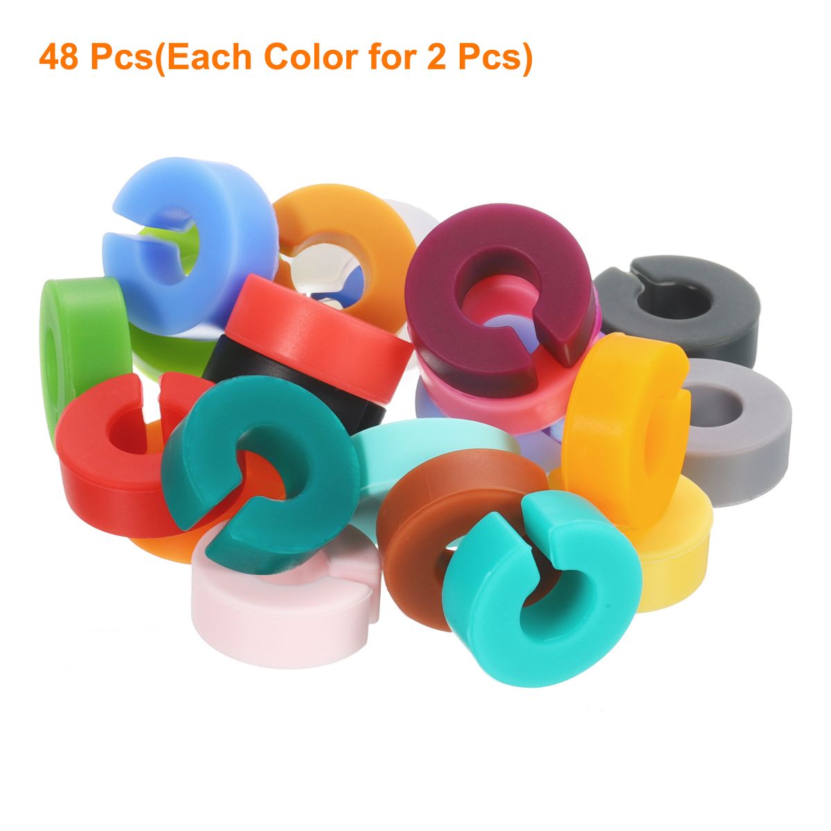 Unique Bargains Silicone Comfortable Bright Colors Lightweight Wine Glass Charm 12 Pcs - thumbnail 3
