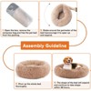 Sevobal Pet Beds Anti-Slip Round Fluffy Plush Faux Fur Cat Bed, Pet Bed For Dog Or Cat, Removable Pet Sofa Bed, Brown, 19.2"*19.2"*5.5" - 4 of 4