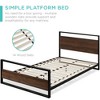 Best Choice Products Metal Wood Platform Queen Bed Frame w/ Wood Slats, Headboard, Footboard, 660lb Cap - Black/Brown - 3 of 4
