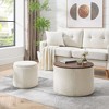 NicBex Modern Round Storage Ottoman Set of 2 Small Footstools with Panel Top for Bedroom and Living Room - 2 of 4